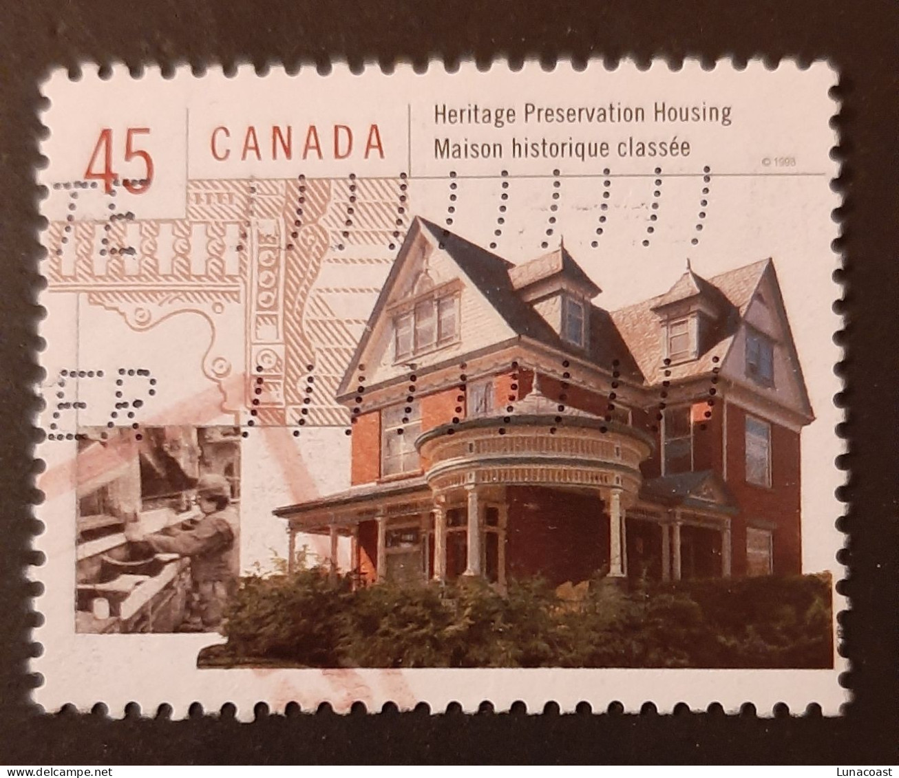 Canada 1998  USED Sc 1755d    45c  Housing In Canada, Heritage Preservation - Oblitérés