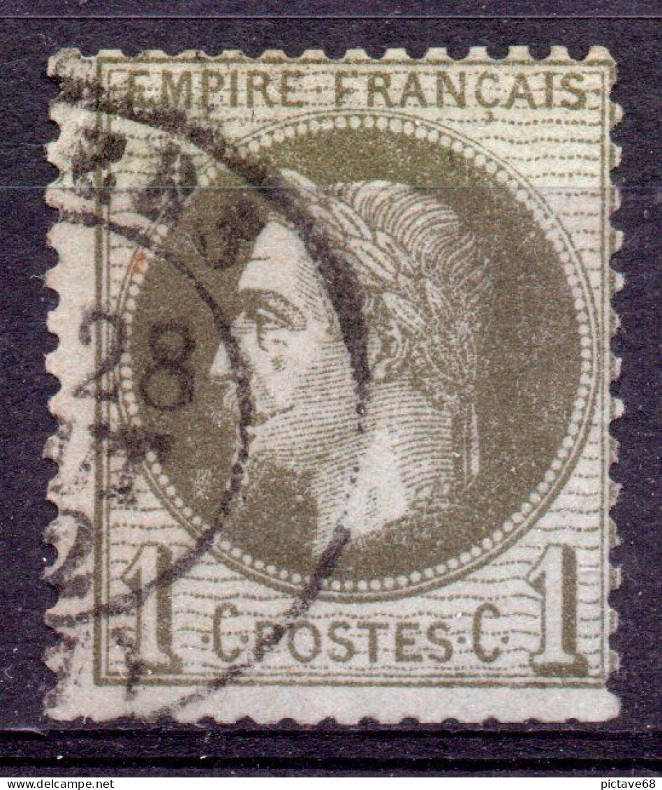 FRANCE / EMPIRE LAURE N° 25  1c Vert   Oblitéré - 1863-1870 Napoléon III Lauré