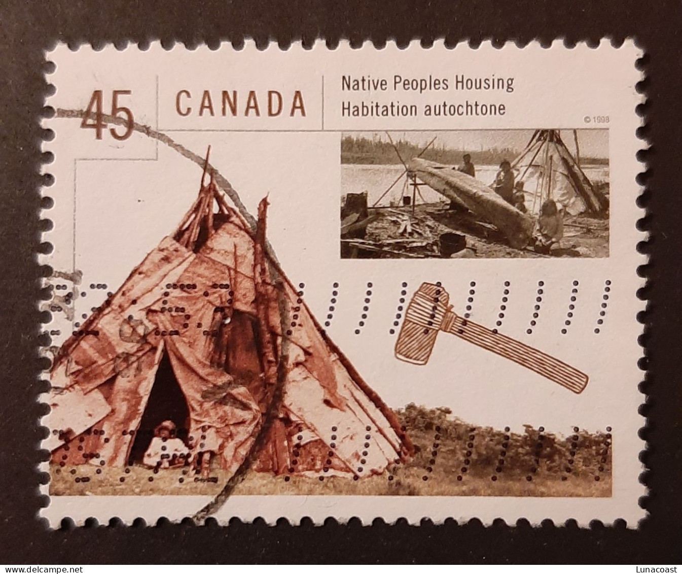 Canada 1998  USED Sc 1755a    45c  Housing In Canada, Native Peoples - Used Stamps