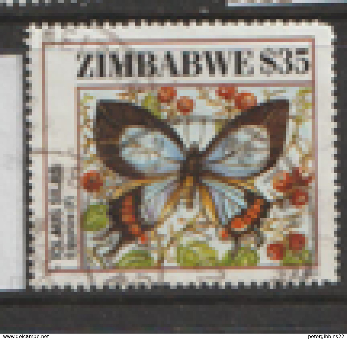 Zimbabwe  2001  SG 1070  $35  Butterfly   Fine Used - Zimbabwe (1980-...)