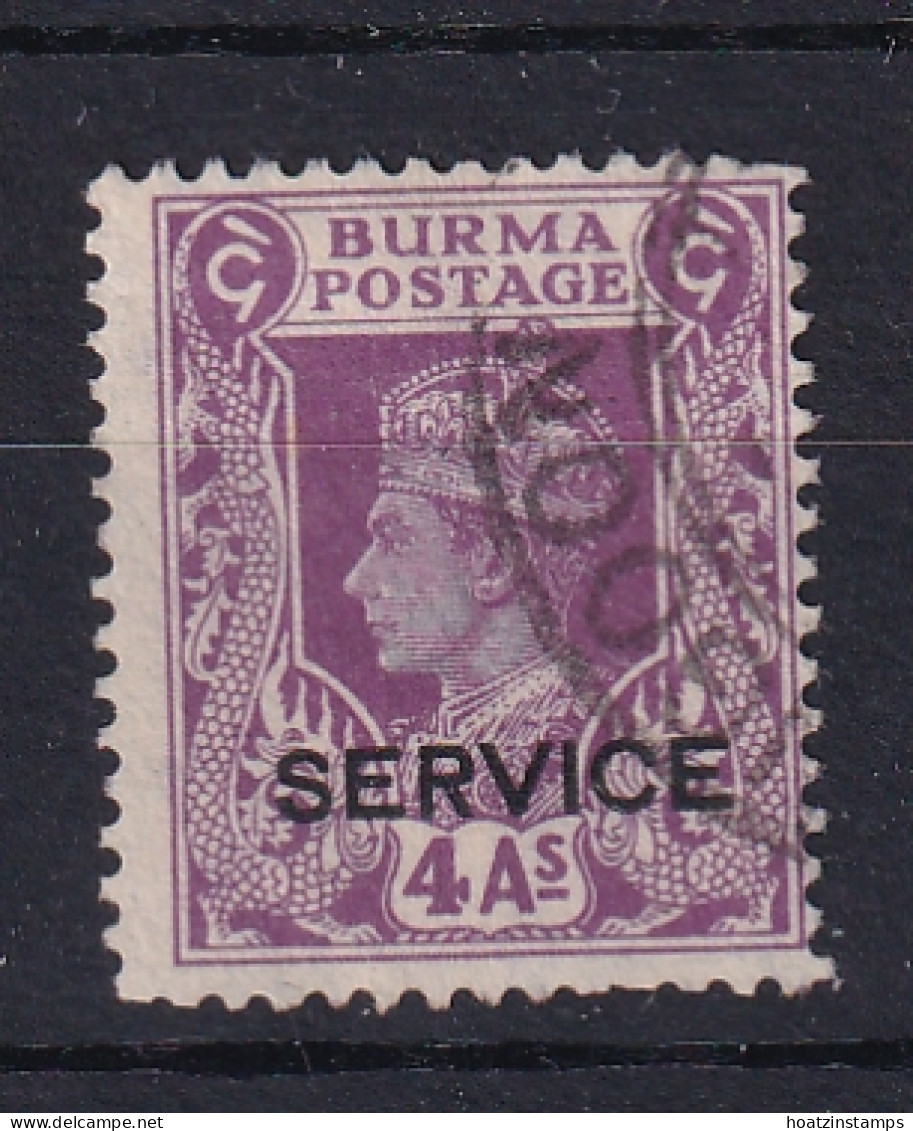 Burma: 1946   Official - British Civil Administration - KGVI 'Service' OVPT   SG O35    4a   Used - Birmania (...-1947)