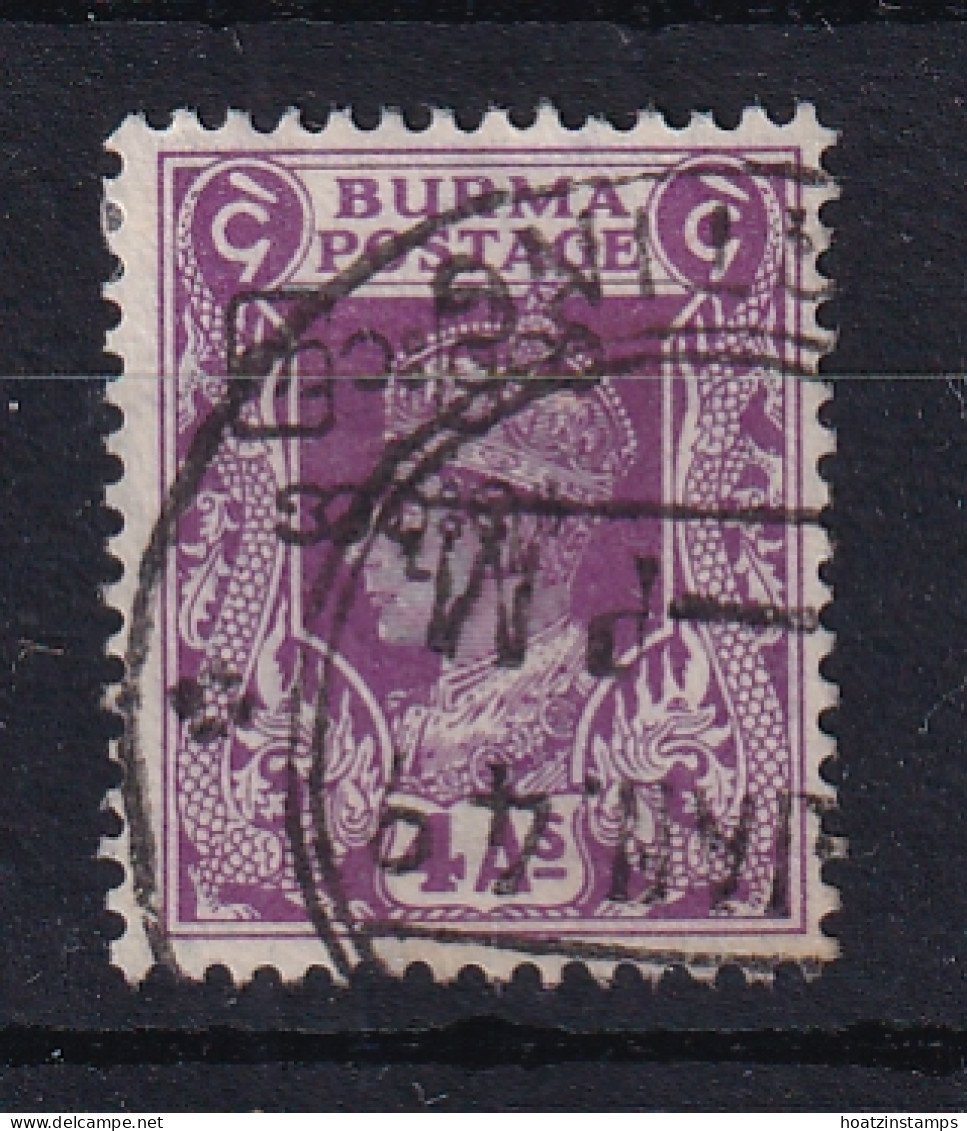 Burma: 1947   Interim Burmese Govt OVPT - KGVI   SG77    4a   Used - Birmanie (...-1947)