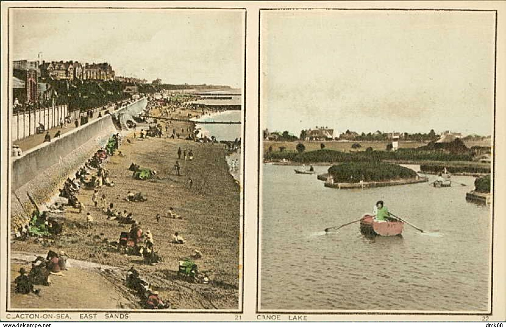 UNITED KINGDOM - CLACTON ON SEA - EAST SANDS + CANOE LAKE - PUB. BY PHOTOCHROM CO. LIT. 1910s (17081) - Clacton On Sea