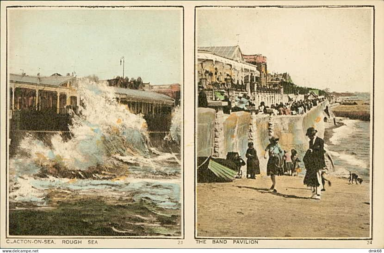 UNITED KINGDOM - CLACTON ON SEA - ROUGH SEA + THE BAND PAVILION - PUB. BY PHOTOCHROM CO. LIT. 1910s (17082) - Clacton On Sea