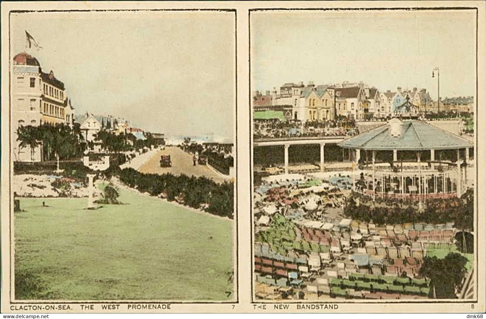 UNITED KINGDOM - CLACTON ON SEA - THE WEST PROMENADE + THE NEW BANDSTAND - PUB. BY PHOTOCHROM CO. LIT. 1910s (17083) - Clacton On Sea