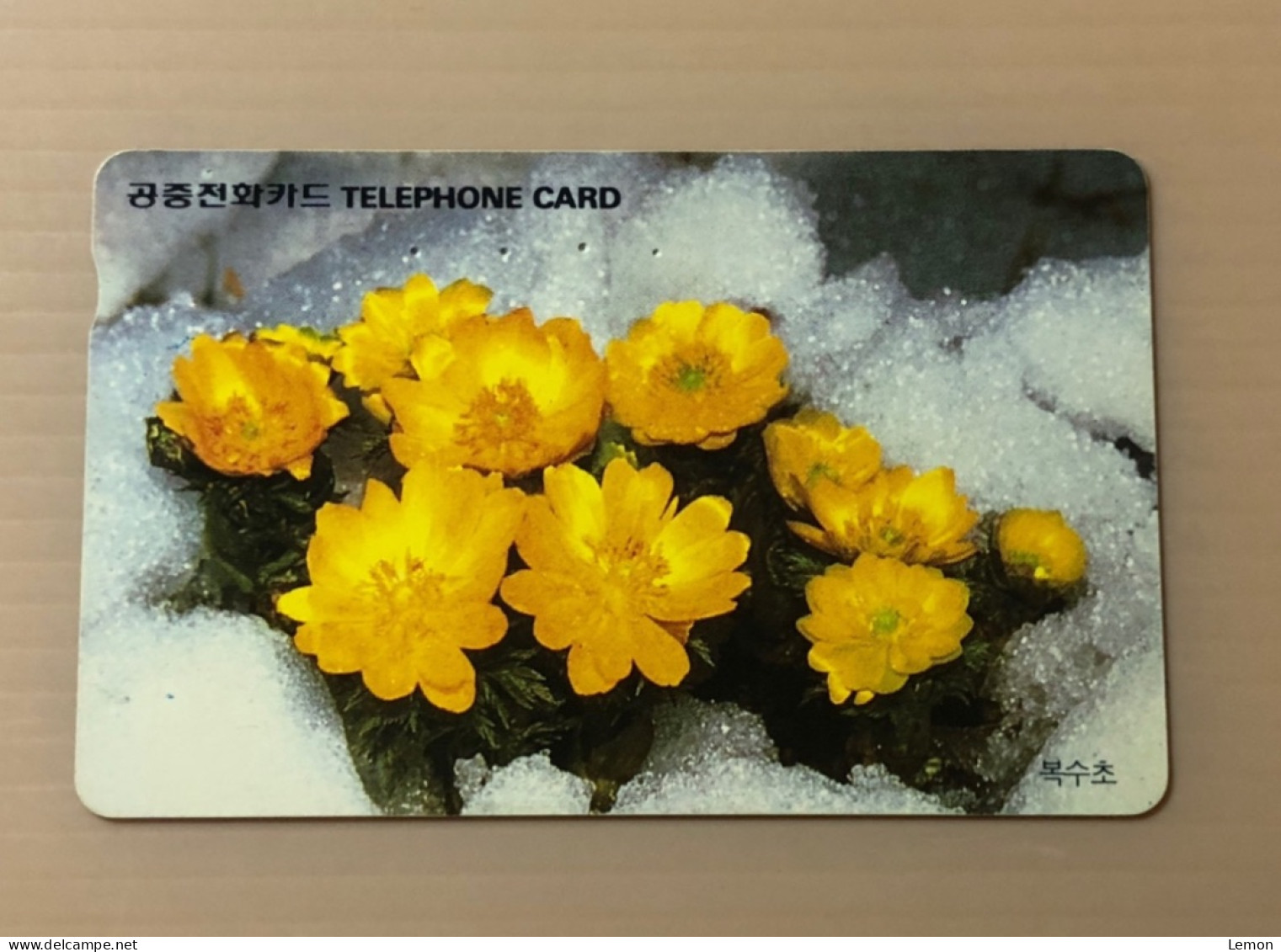 Korea Phonecard, Yellow Flower, 1 Used Card - Korea, South