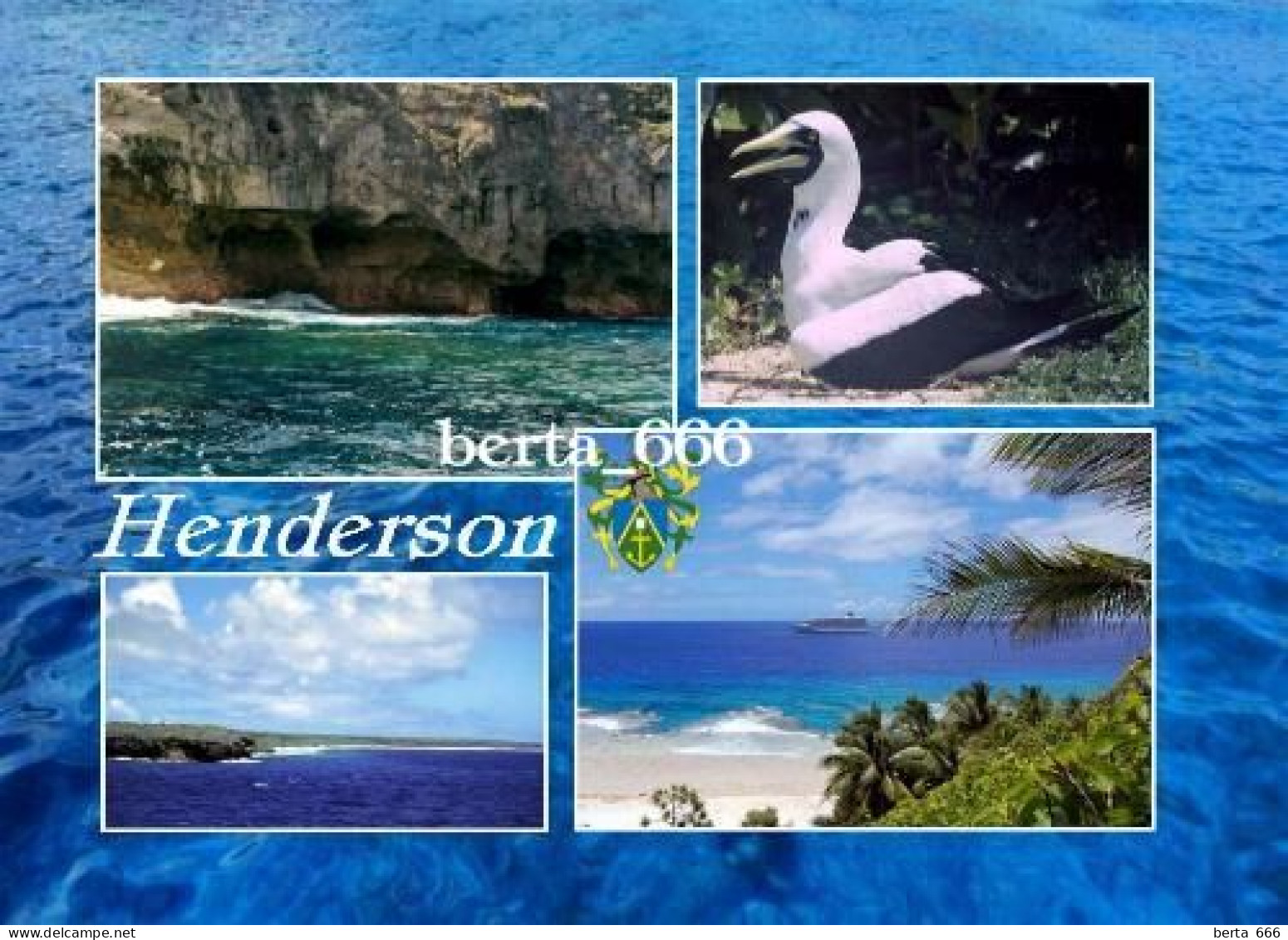 Pitcairn Henderson Island UNESCO Multiview New Postcard - Pitcairn Islands