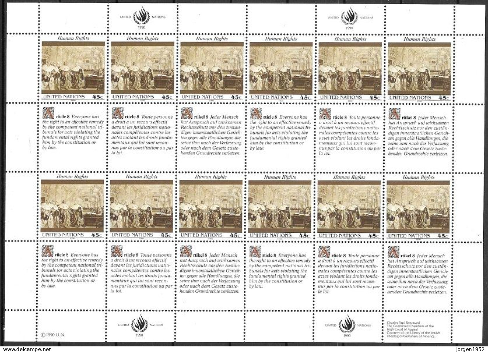 UNITED NATIONS # NEW YORK FROM 1990 STAMPWORLD 606-07** - Neufs