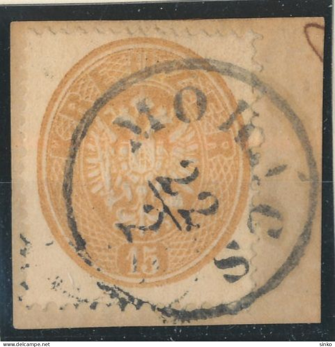1863. Typography With Embossed Printing 15kr, MOHACS - ...-1867 Prephilately