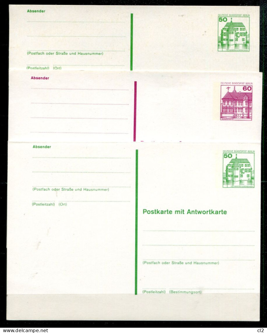 BERLIN - Ganzsache(Entier Postal) - Mi USo 116, 117 Et 119 - Postkaarten - Ongebruikt