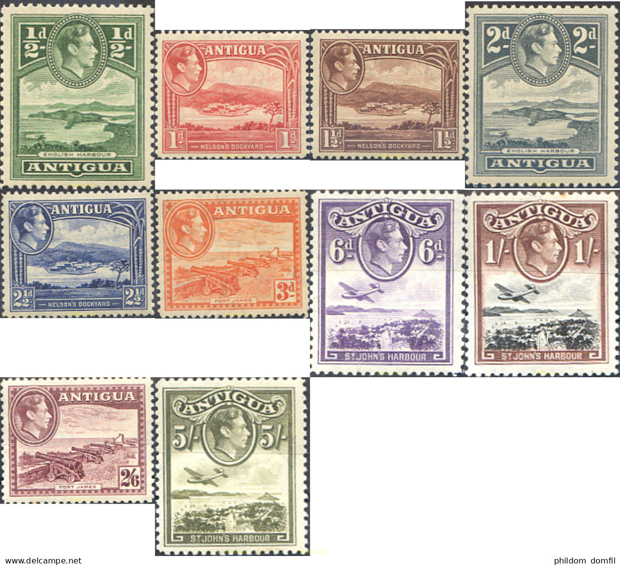 578694 MNH ANTIGUA 1938 SERIE BASICA - Other & Unclassified