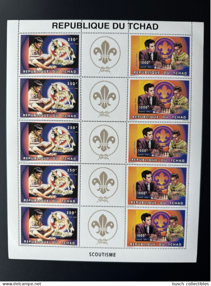 Tchad Chad Tschad 1996 Mi. 1361a - 1362a A Sheet Jamboree Faune Scoutisme Scouts Pfadfinder Chess Echecs Schach Kasparov - Unused Stamps