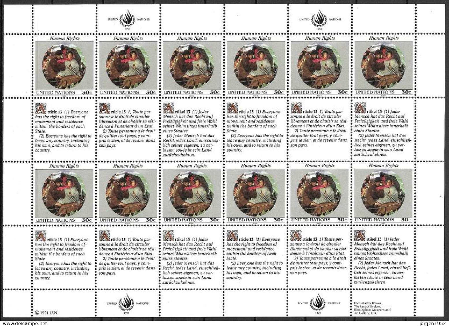 UNITED NATIONS # NEW YORK FROM 1991 STAMPWORLD 623-24** - Unused Stamps