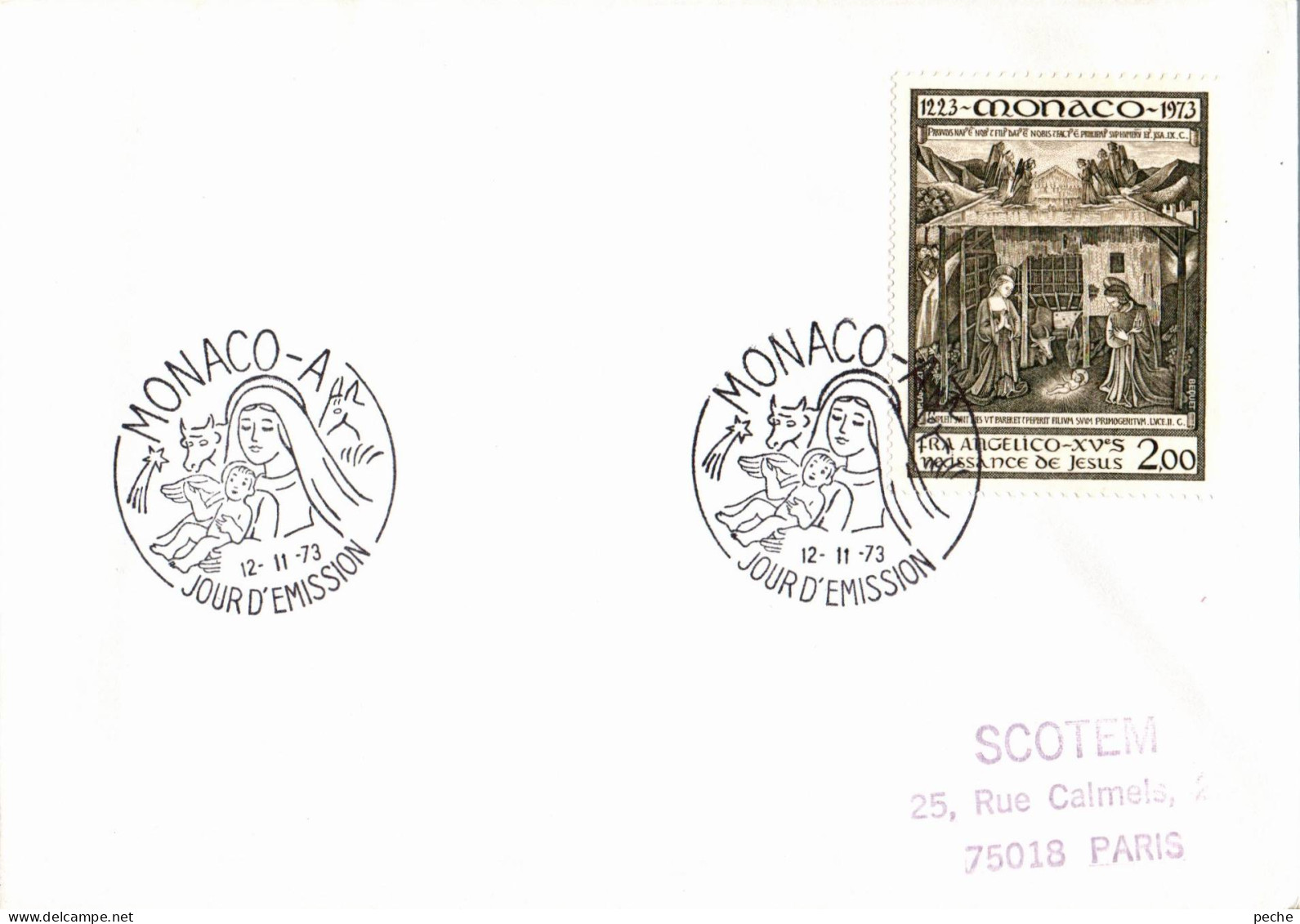 N°666 V -cachet Monaco A -jour D'émission- - Postmarks