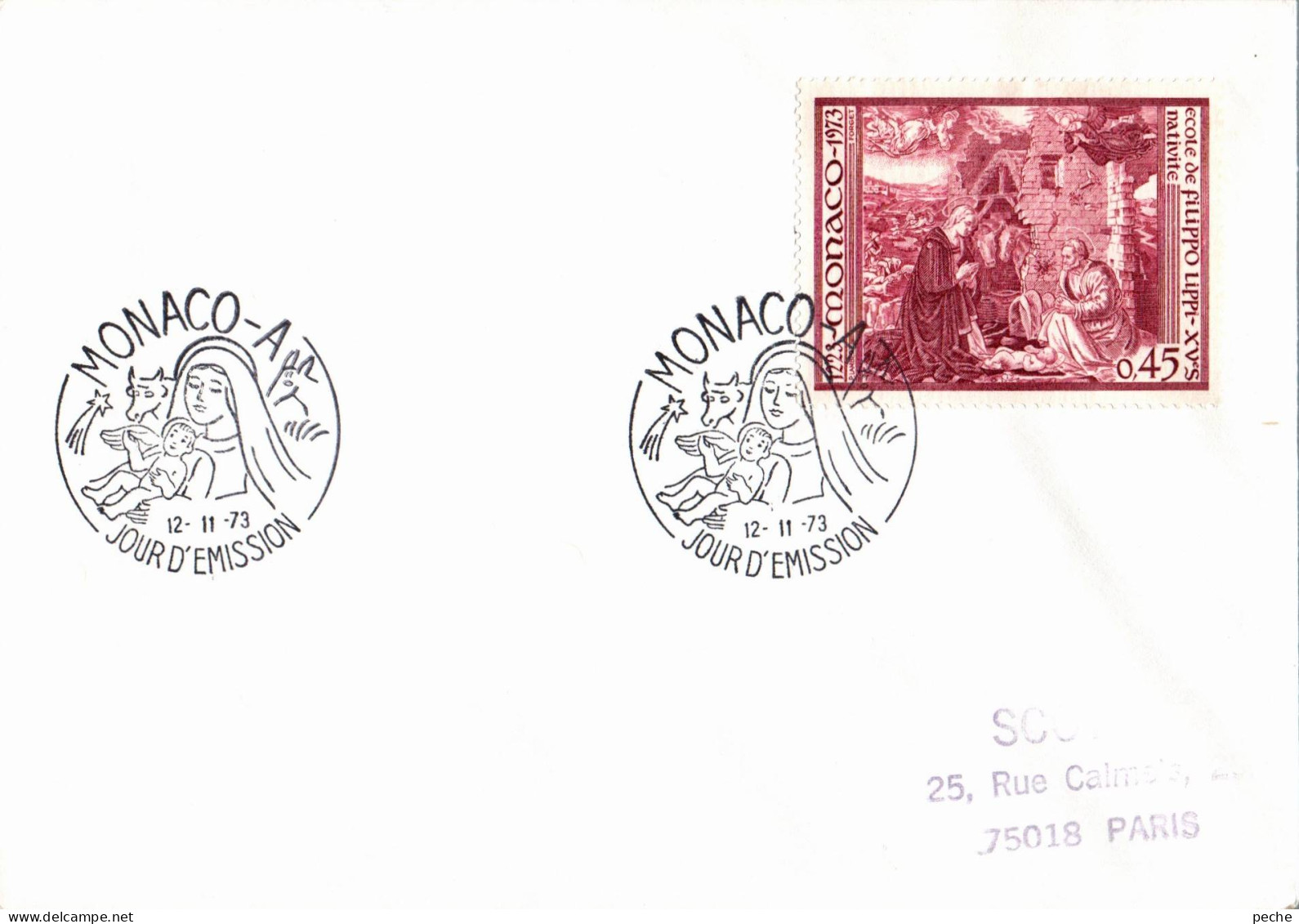 N°670 V -cachet Monaco A -jour D'émission- - Postmarks