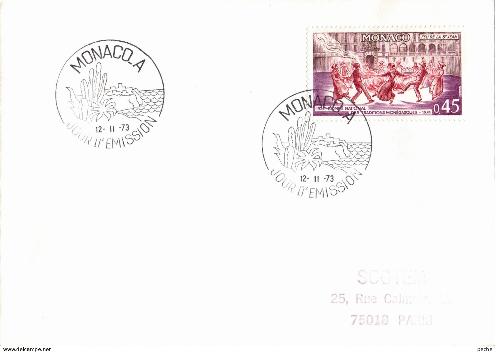 N°672 V -cachet Monaco A -jour D'émission- - Postmarks