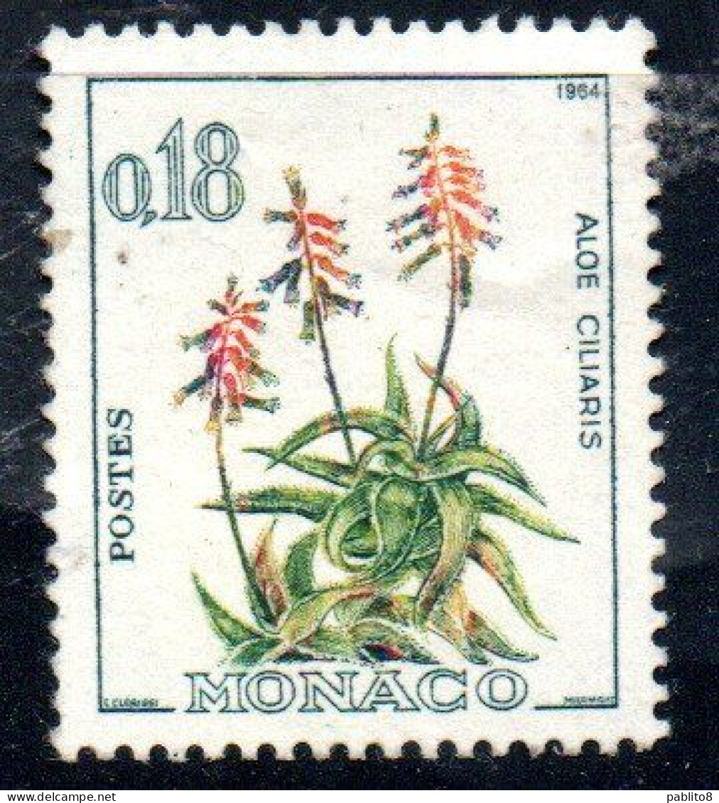 MONACO 1964 FLORA FLORE PLANTS FLOWERS ALOE CILIARIS 18c USED USATO OBLITERE' - Oblitérés