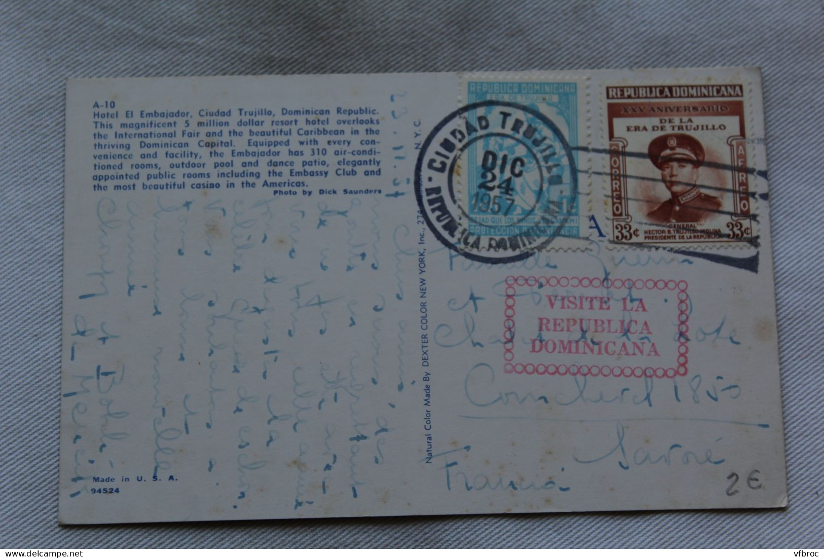 Cpsm 1957, République Domnicaine, Hotel El Embajador, Ciudad Trujillo - Dominicaine (République)