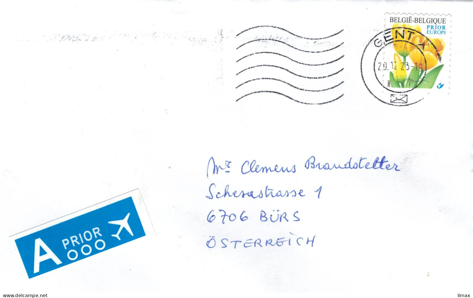 Gent 2023 Maschinenstempel - Tulpem Gelb Prior - Lettres & Documents