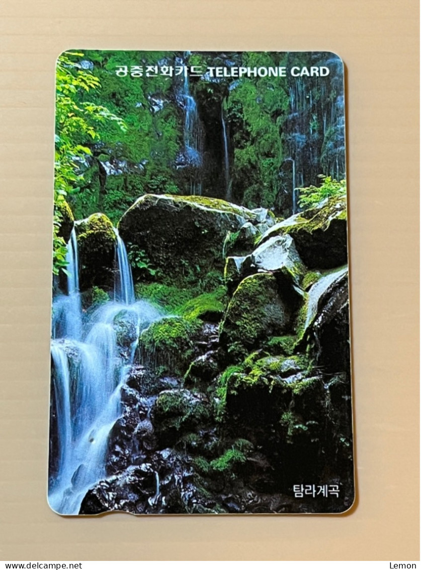 Korea Phonecard, Landscape Mini Waterfall, 1 Used Card - Korea, South