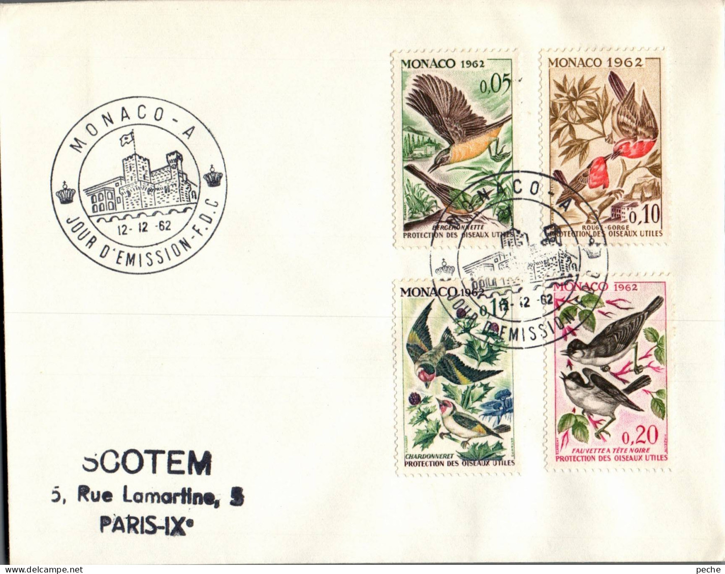 N°698 V -cachet Monaco A -oiseaux- - Werbestempel