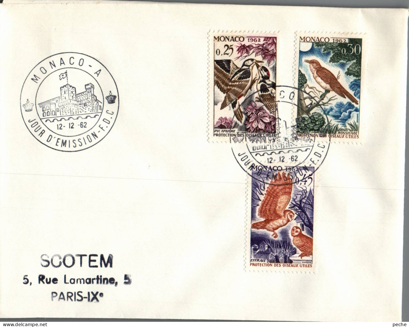 N°700 V -cachet Monaco A -oiseaux- - Afstempelingen & Vlagstempels