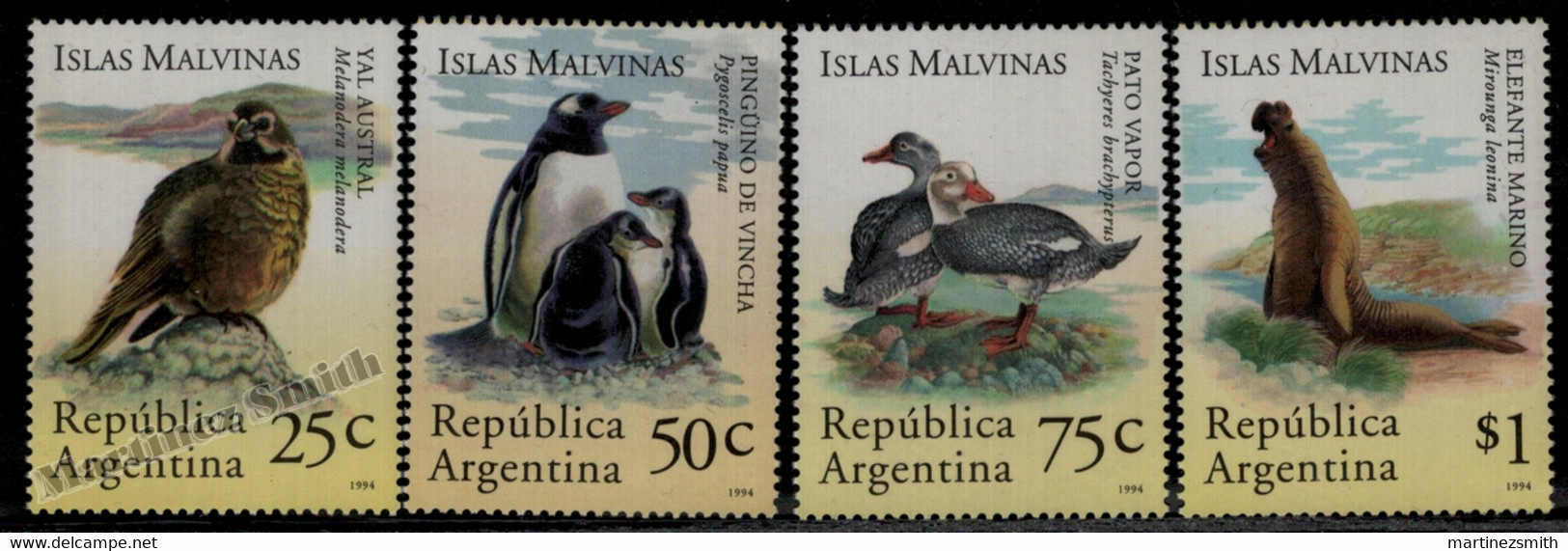 Argentine - Argentina 1994 Yvert 1849-52, Fauna Falkland Islands, Malvinas - MNH - Ungebraucht