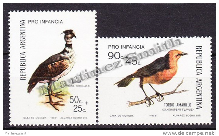 Argentina 1973 Yvert 941- 42, Surcharge For The Children Benefit - Birds - MNH - Ongebruikt