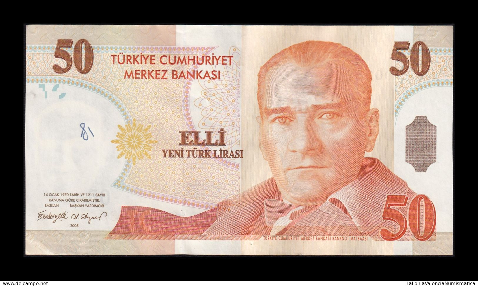 Turquía Turkey 50 Liras 2005 Pick 220b Mbc Vf - Turquie