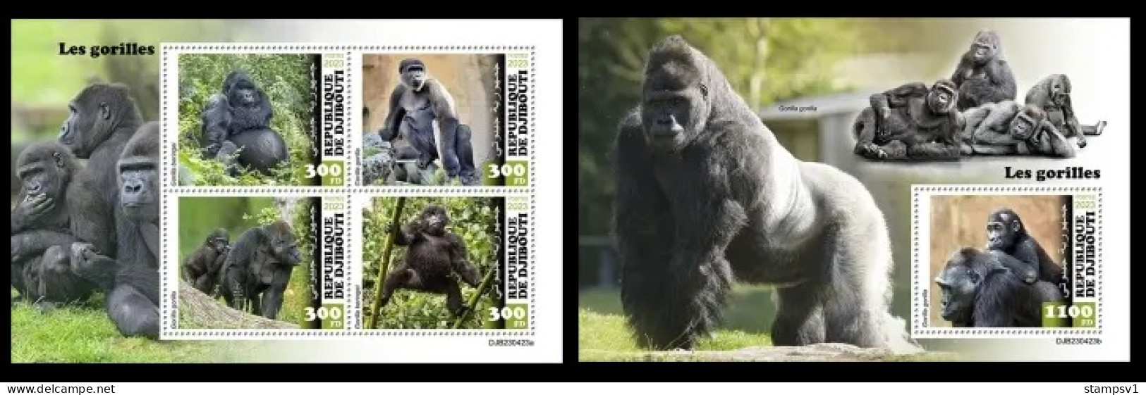 Djibouti  2023 Gorillas. (423) OFFICIAL ISSUE - Gorilla's