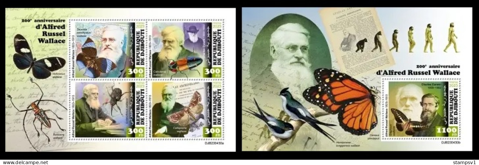 Djibouti  2023 200th Anniversary Of Alfred Russel Wallace. (430) OFFICIAL ISSUE - Natur