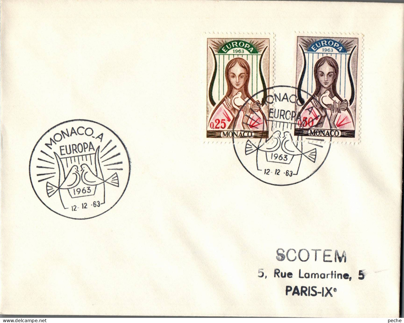 N°709 V -cachet 1er Jour Monaco A. -Europa- - 1963