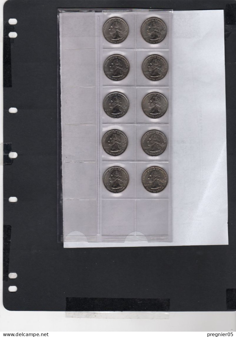 USA - Lot 10 Pièces 1/4 Dollar Série State Quarters D + P  2004 NEUF/UNC - 1999-2009: State Quarters