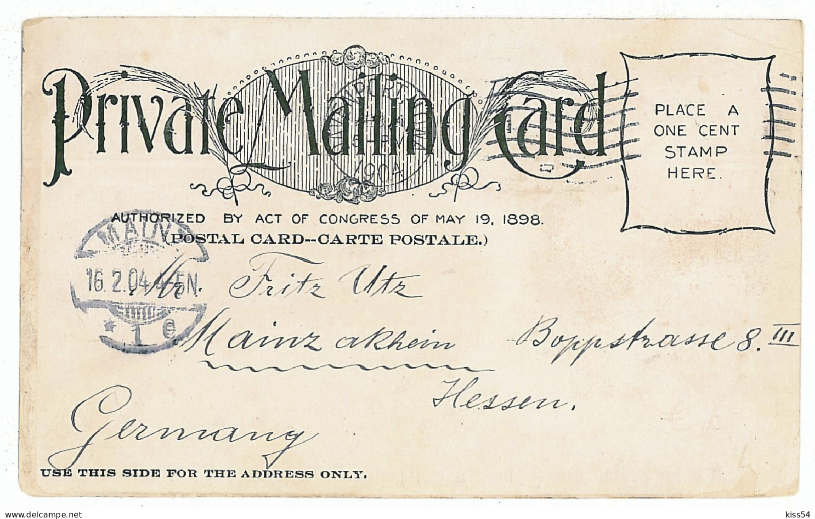 US 11 - 6068 DAVENPORT, USA, Litho, Central Park - Old Postcard - Used - 1904 - Davenport