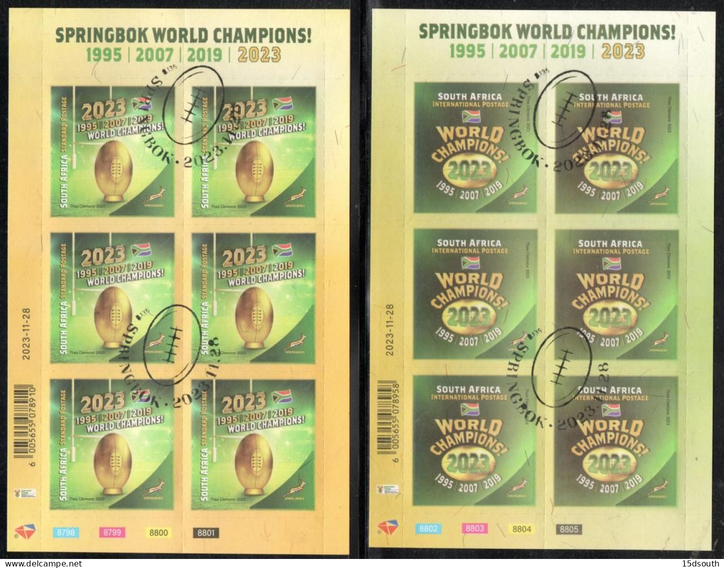 South Africa - 2023 Rugby World Cup Champions Sheet Set (o) - Gebraucht