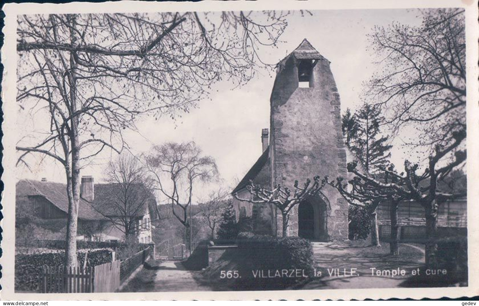 Villarzel VD, Une Rue Et Le Temple (565) - Villarzel