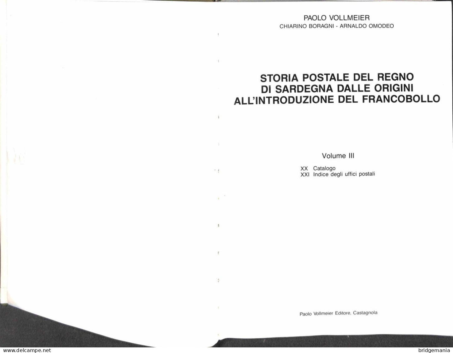 L30 - P.VOLLMEIER - STORIA POSTALE DEL REGNO DI SARDEGNA - 3 VOLUMI - RARO INTROVABILE