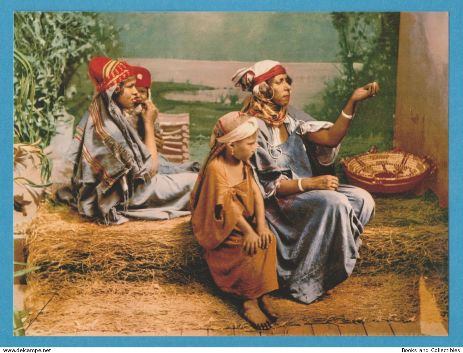 Photochrom 15x20 Cm * Bedouin Beggars And Children, Tunis, Tunisia * Detroit Publishing Co. N° 6215 * Rif. FTG-AA02 - Ethnics