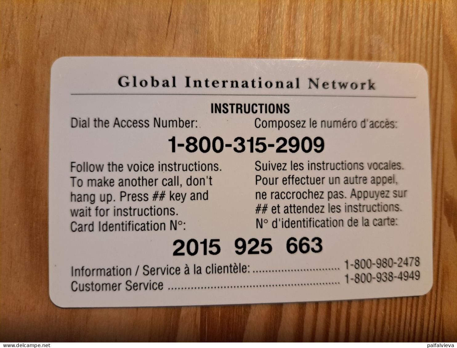 Prepaid Phonecard Canada, Global International Network - Canada