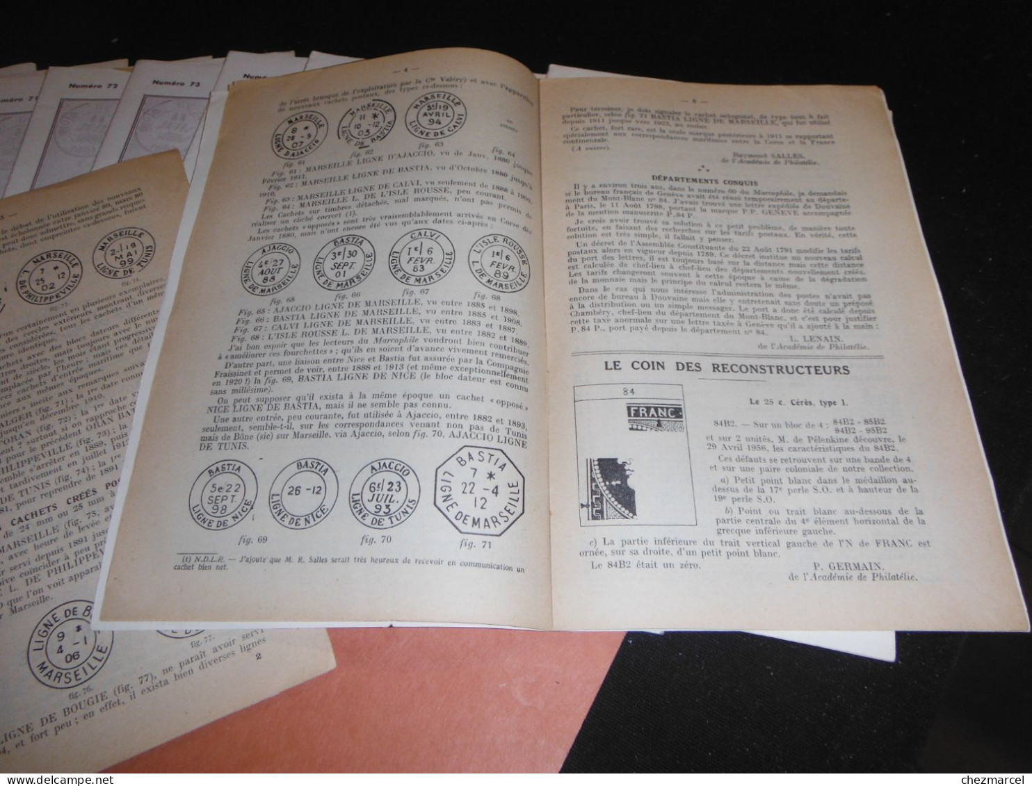 RARE!! le marcophile bulletin edite en 1947 jusqu en 1960 edite par E.H de BEAUFOND 52 numeros