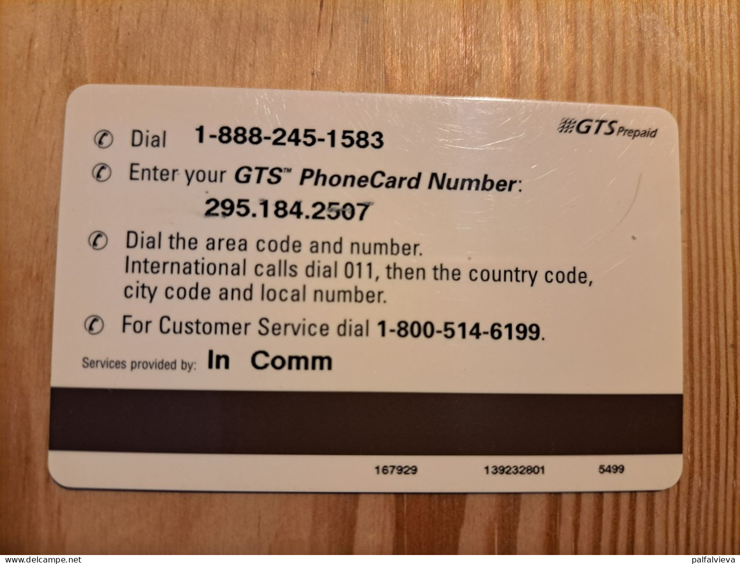 Prepaid Phonecard USA, GTS - GTS
