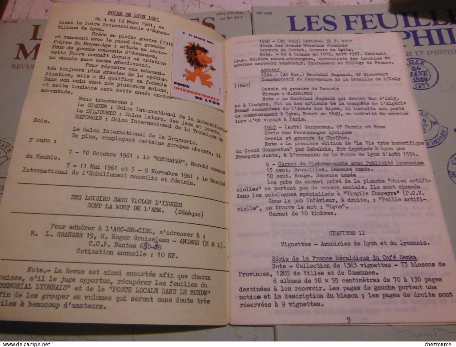 RARE  22 numeros les cahiers erinnophiles du sud.est 1961/62 et 63/64 4 annees de bulletins section lyonnaise de l aec