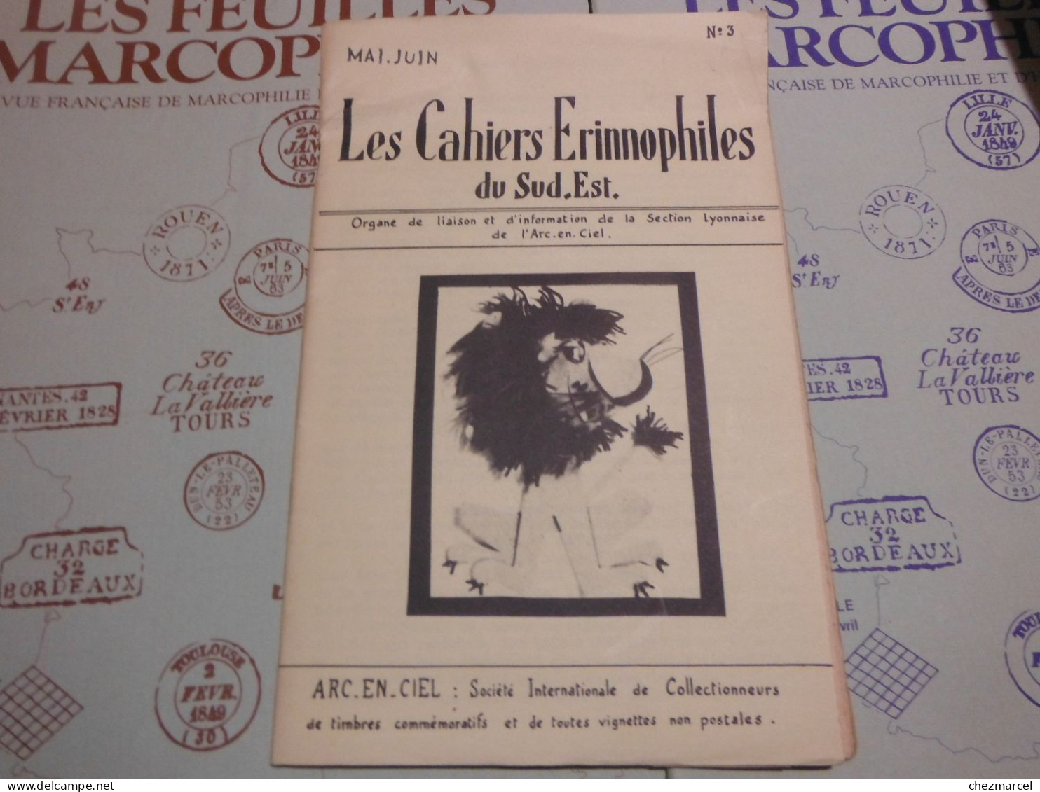 RARE  22 numeros les cahiers erinnophiles du sud.est 1961/62 et 63/64 4 annees de bulletins section lyonnaise de l aec