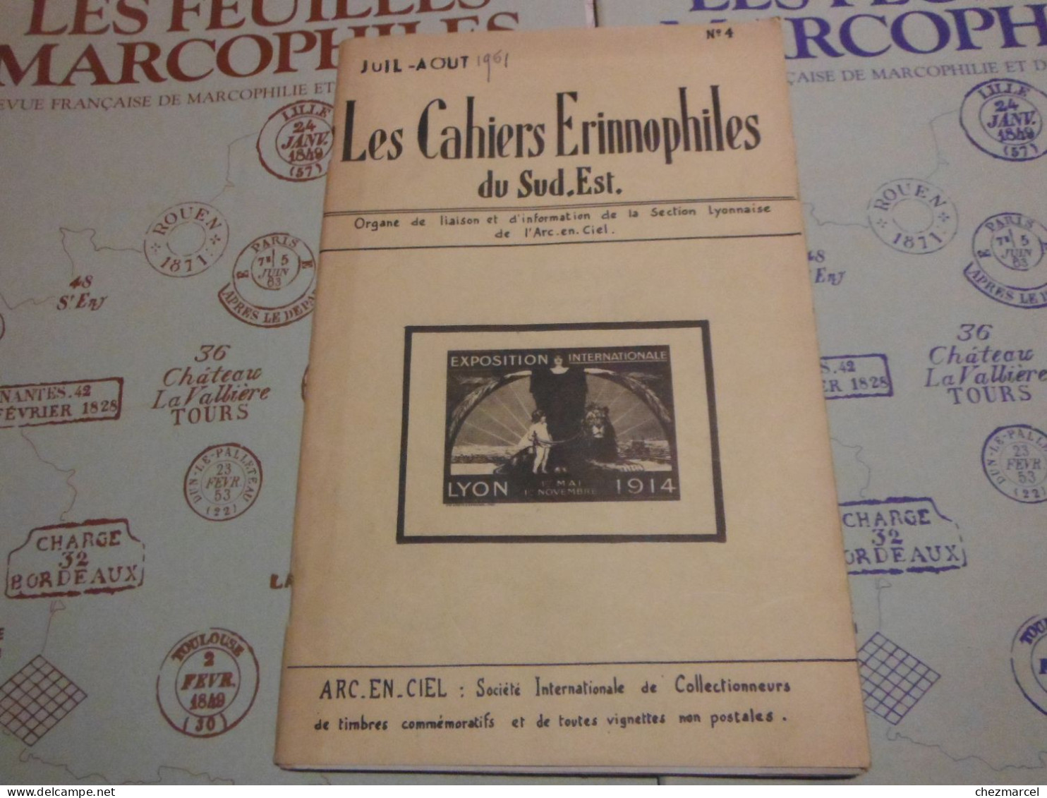 RARE  22 numeros les cahiers erinnophiles du sud.est 1961/62 et 63/64 4 annees de bulletins section lyonnaise de l aec