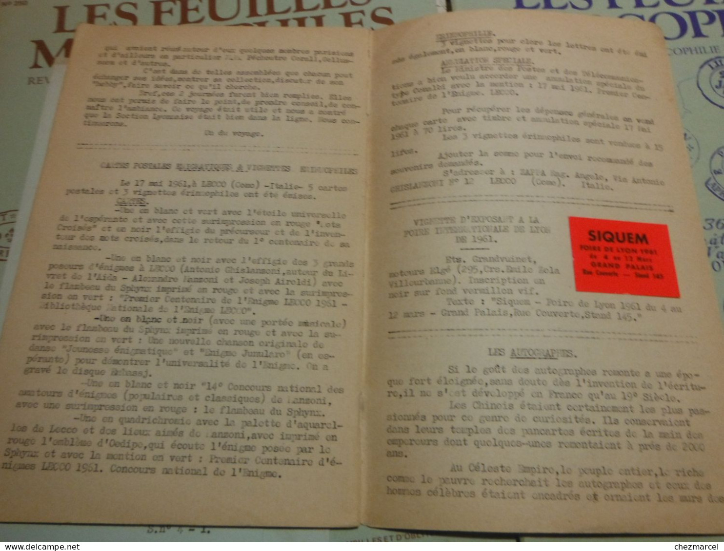 RARE  22 numeros les cahiers erinnophiles du sud.est 1961/62 et 63/64 4 annees de bulletins section lyonnaise de l aec