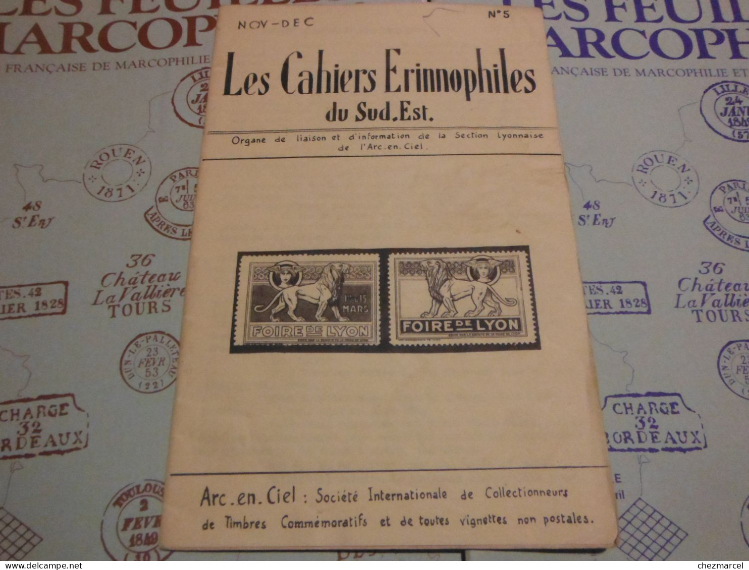 RARE  22 numeros les cahiers erinnophiles du sud.est 1961/62 et 63/64 4 annees de bulletins section lyonnaise de l aec