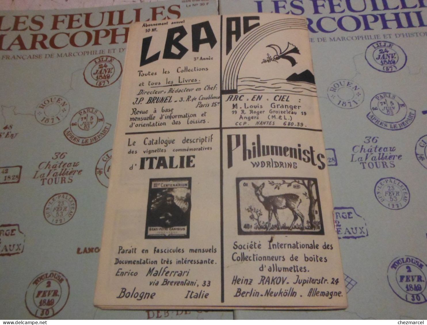 RARE  22 numeros les cahiers erinnophiles du sud.est 1961/62 et 63/64 4 annees de bulletins section lyonnaise de l aec