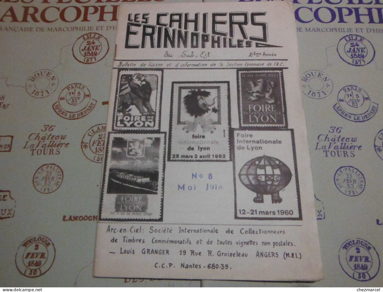 RARE  22 numeros les cahiers erinnophiles du sud.est 1961/62 et 63/64 4 annees de bulletins section lyonnaise de l aec