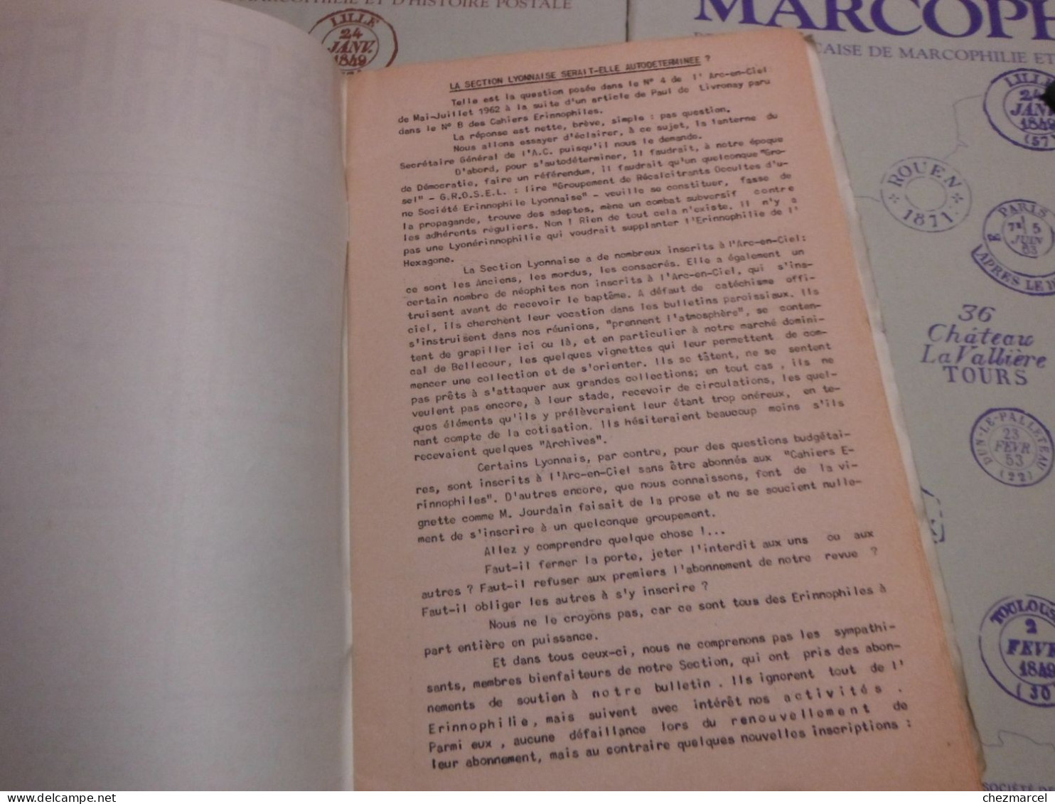 RARE  22 numeros les cahiers erinnophiles du sud.est 1961/62 et 63/64 4 annees de bulletins section lyonnaise de l aec