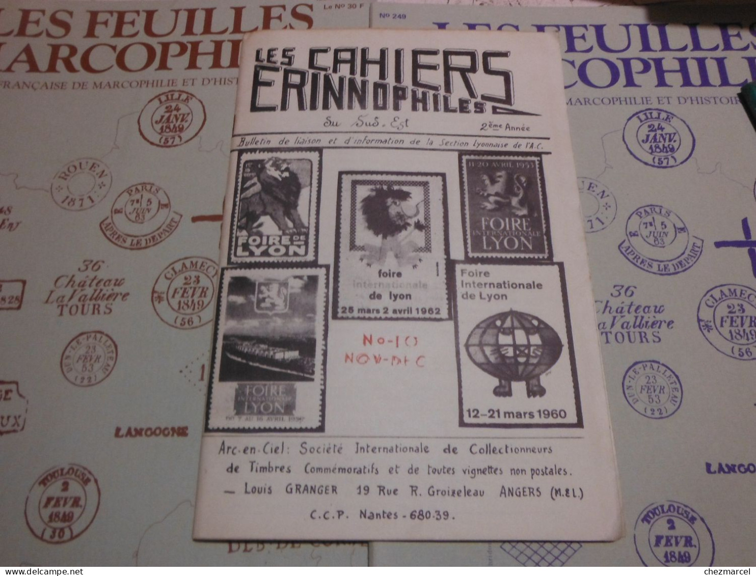 RARE  22 numeros les cahiers erinnophiles du sud.est 1961/62 et 63/64 4 annees de bulletins section lyonnaise de l aec